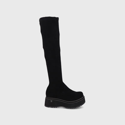 Bota Plataforma Negra Mujer 15096