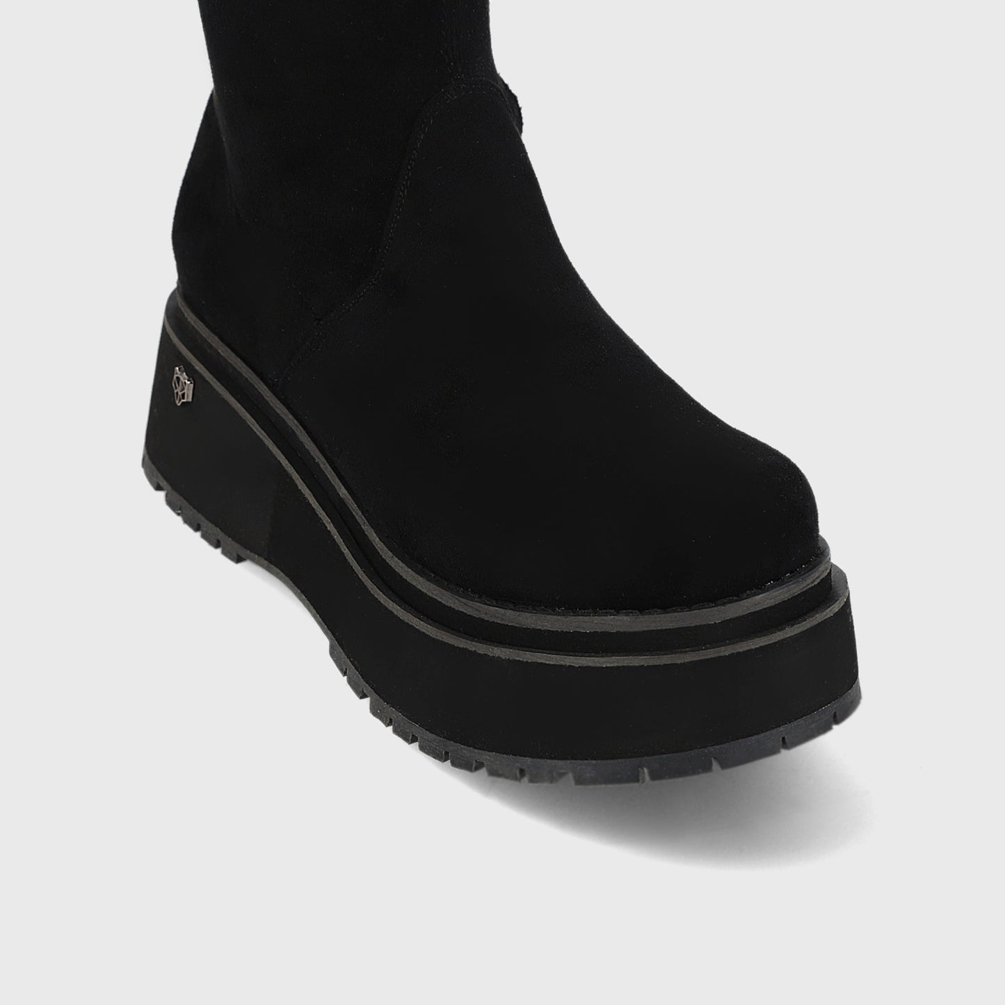 Bota Plataforma Negra Mujer 15096