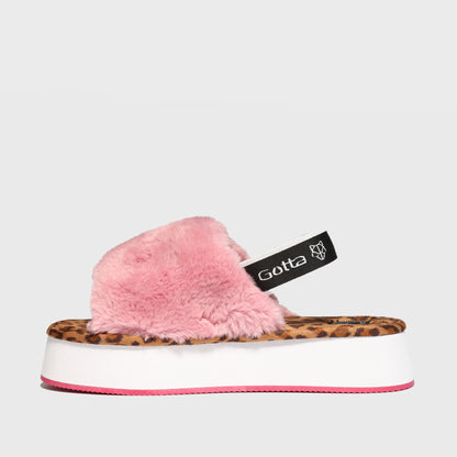 Slipper Rosado Animal Print Mujer 15313