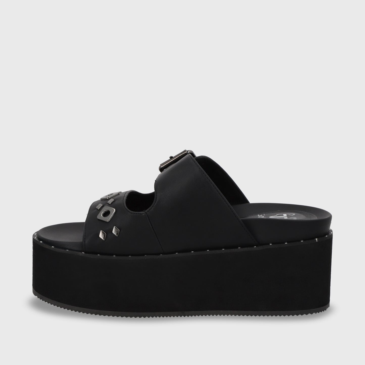 Sandalia Plataforma Negro Mujer 1566D