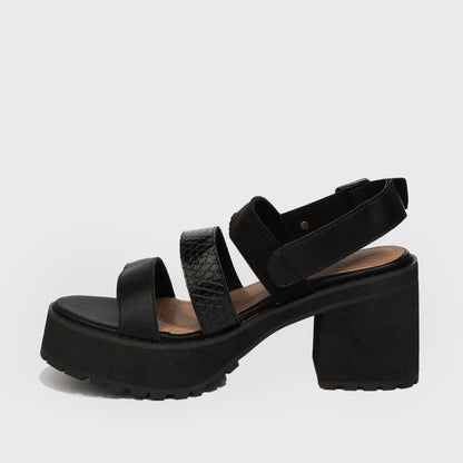 Sandalia Negra Mujer 25794