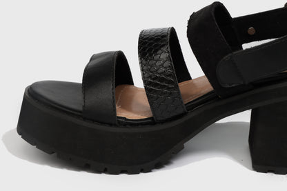 Sandalia Negra Mujer 25794