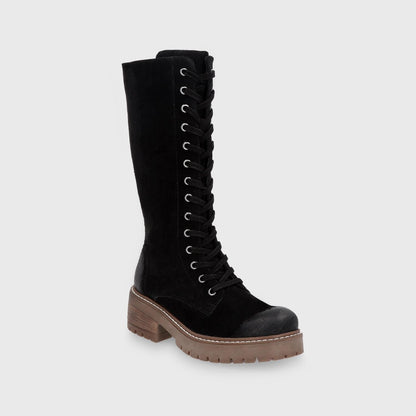 Bota Cuero Negra Mujer 28505