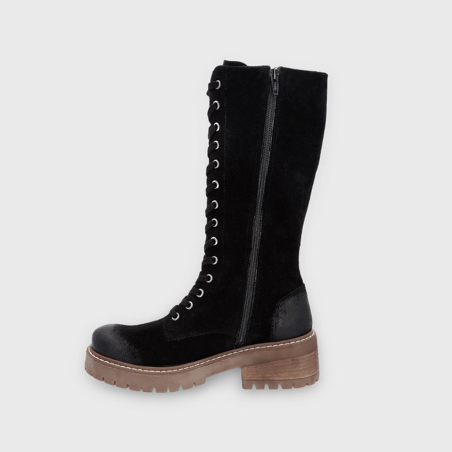 Bota Cuero Negra Mujer 28505