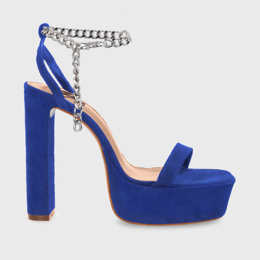 Sandalia Taco Azul Mujer 35101