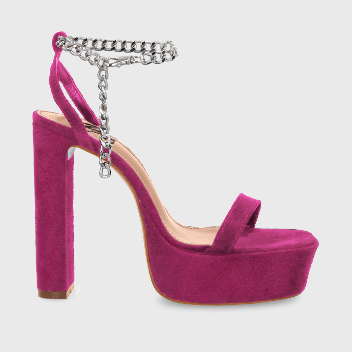 Sandalia Taco Fucsia Mujer 35101