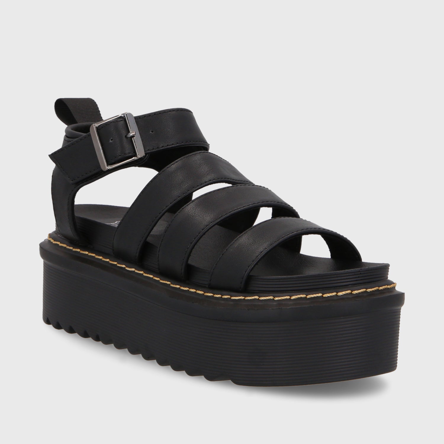 Sandalia Plataforma Negra Mujer 35300