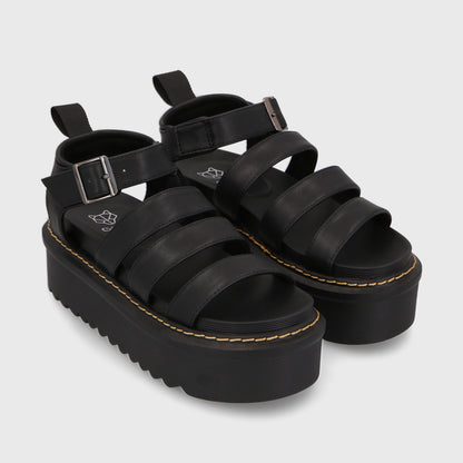 Sandalia Plataforma Negra Mujer 35300