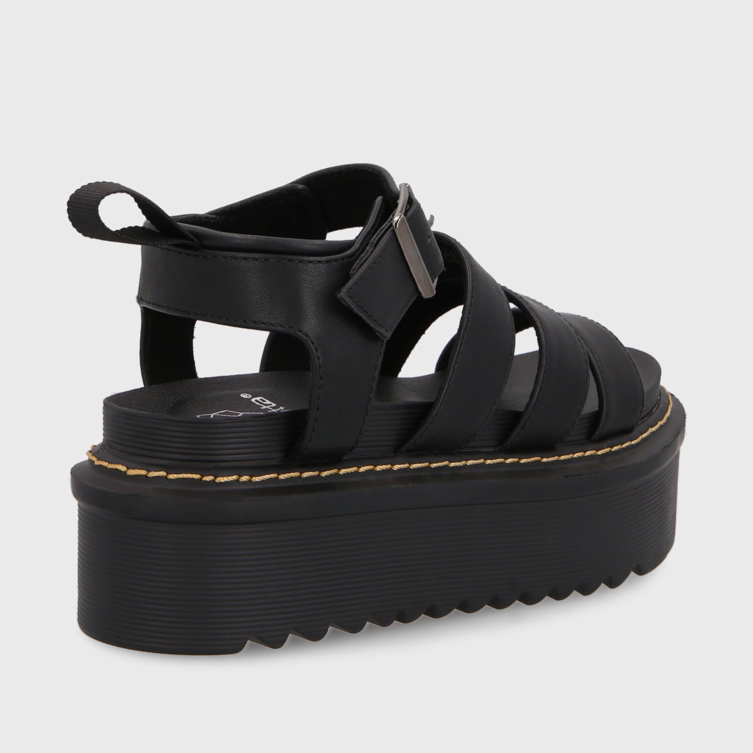 Sandalia Plataforma Negra Mujer 35300