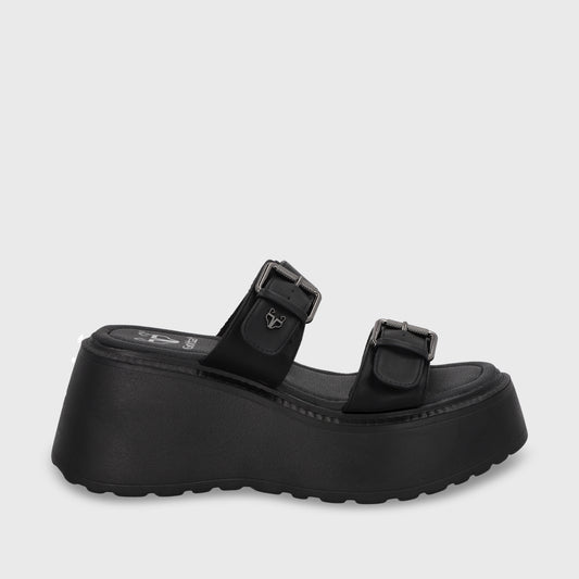 Sandalia Plataforma Negro Mujer 53721