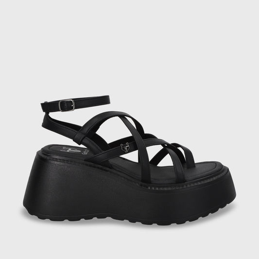 Sandalia Plataforma Negro Mujer 53722