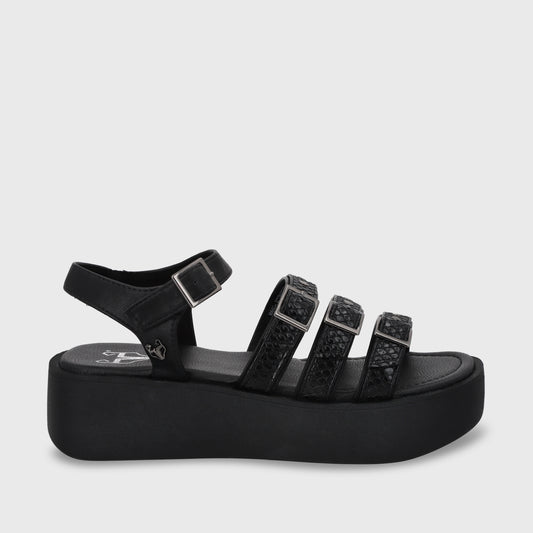 Sandalia Plataforma Negro Mujer 53731