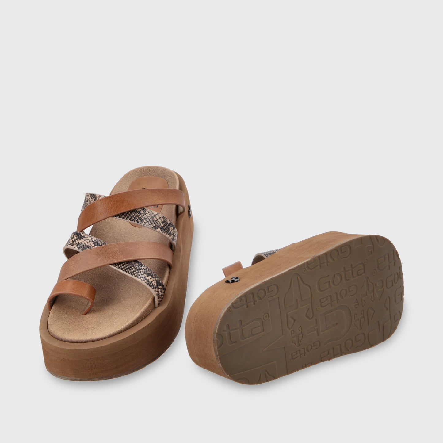 Sandalia Plataforma Beige Mujer 55940