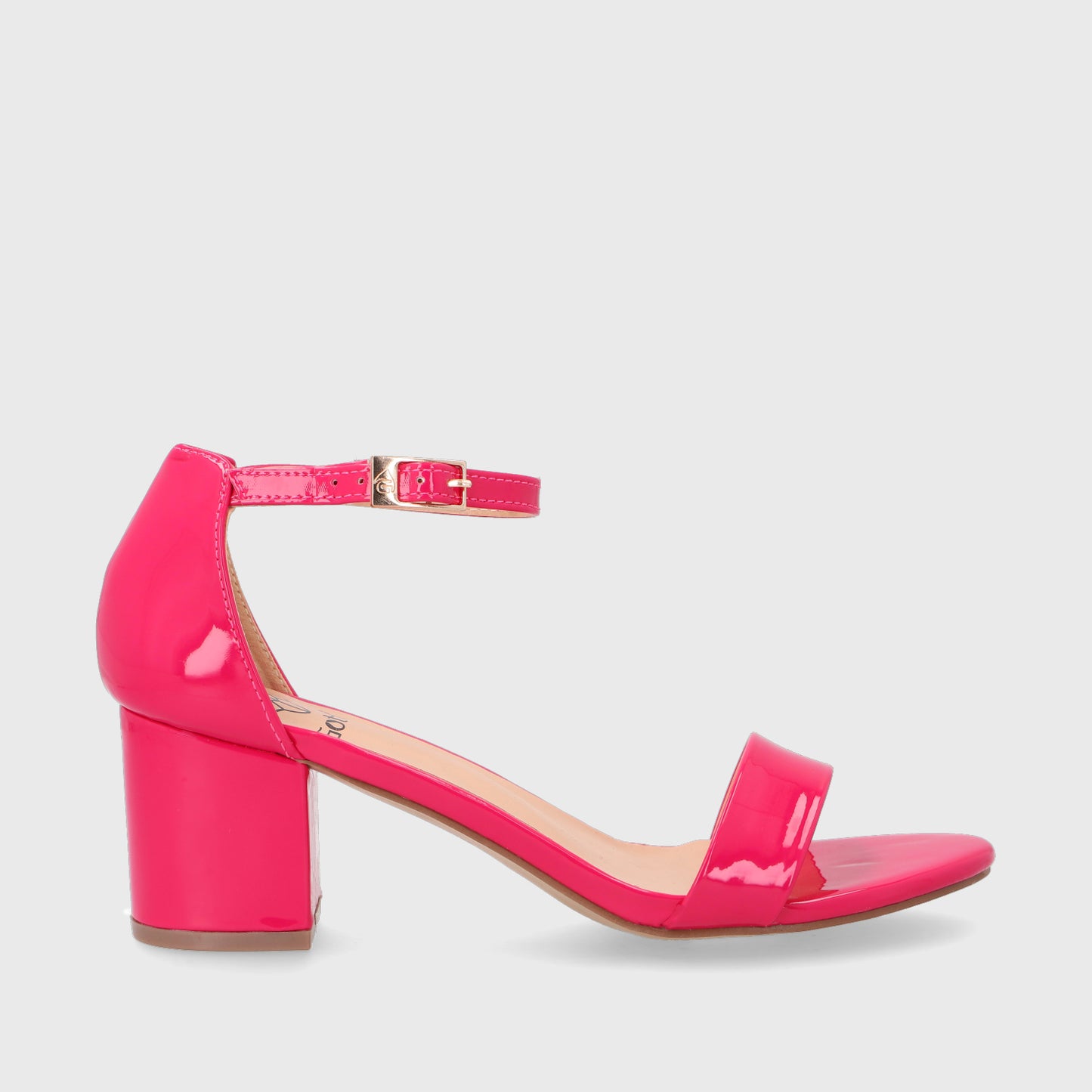 Sandalia Taco Fucsia Mujer C6161