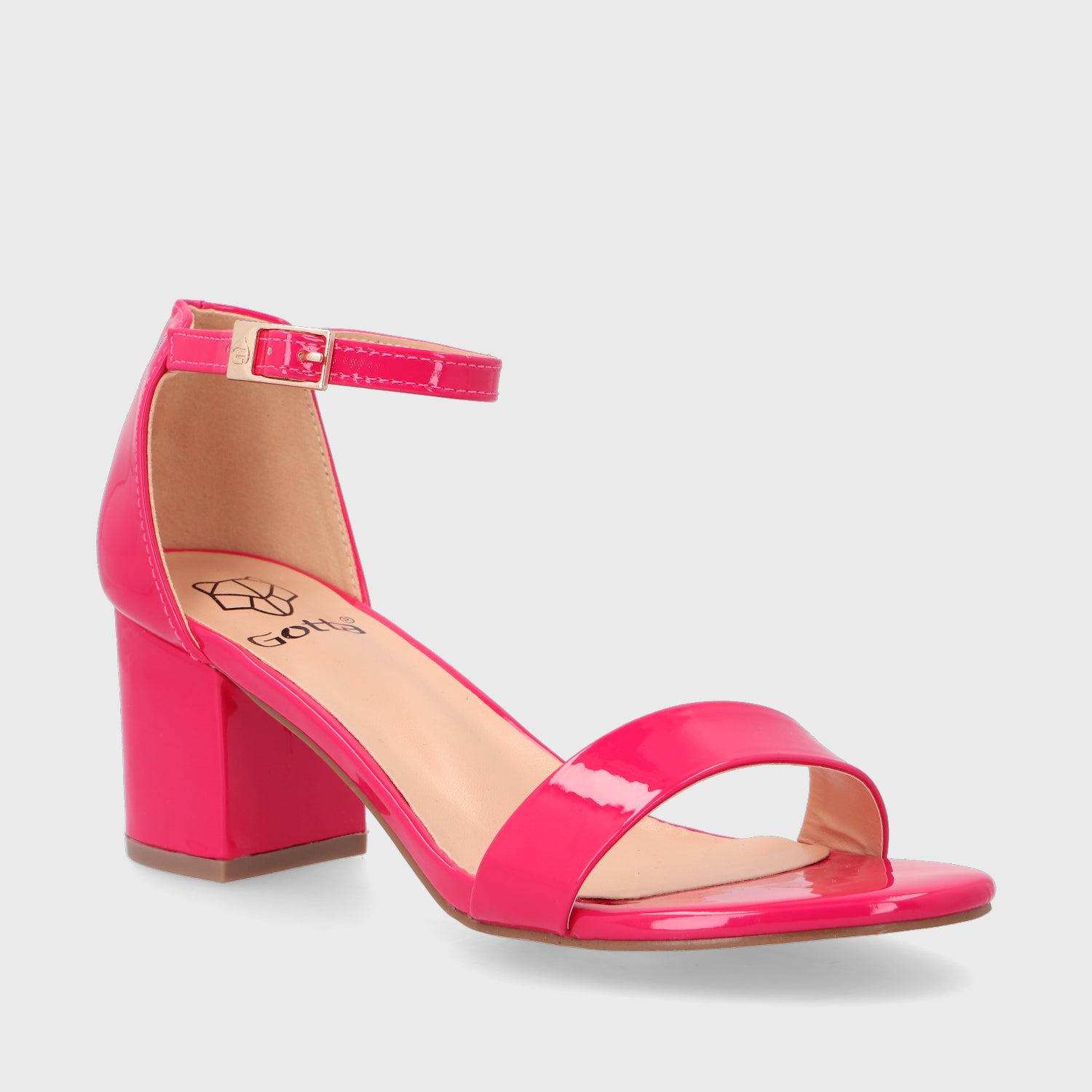 Sandalia Taco Fucsia Mujer C6161